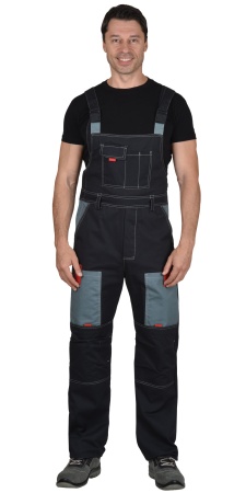 Костюм "СИРИУС-Фаворит" летний: куртка, п/к. т-серый с сер и красной отд. (узб, саржа) р.  96-100/170-176