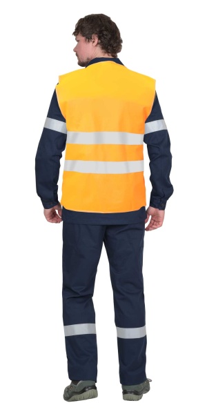 Жилет сигнальный SIRIUS кл.1, 2 СОП (трик.100 гр/м2) оранжевый р.  ХL (104-108/170-176)