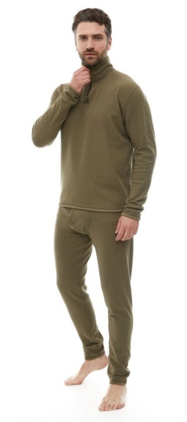 Комплект термобелья Савва Морозов C1MT0202, Флис R-S, ГЛАДЬ (Артикул C1MT0202-430000, Размер 48-50/170-176, Хаки)