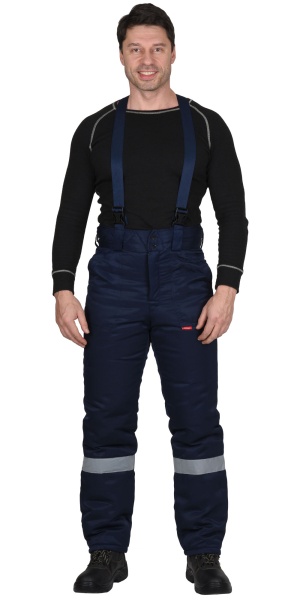 Костюм "СИРИУС-Рост-Норд" куртка брюки, темно-синий с васильковым.Тк.Гретта р.   88-92/170-176