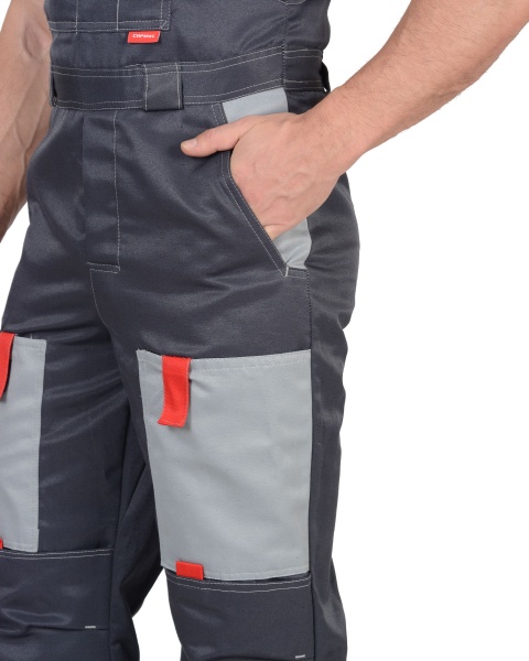 Костюм "СИРИУС-Фаворит" летний: куртка, полукомбинезон тёмно-серый с серым р. 96-100/170-176