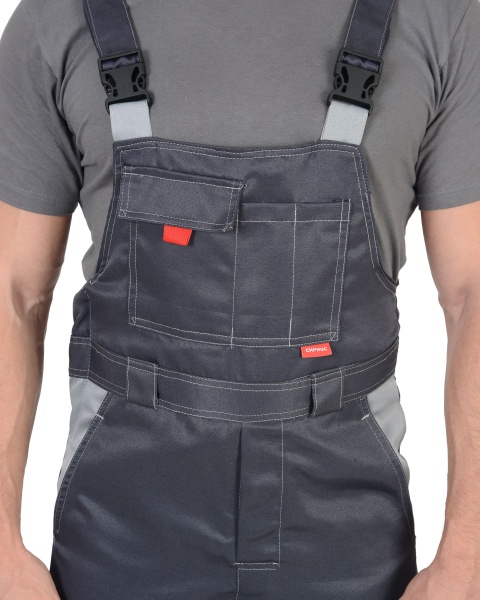 Костюм "СИРИУС-Фаворит" летний: куртка, полукомбинезон тёмно-серый с серым р. 96-100/170-176