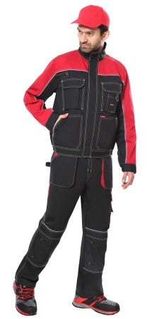 Куртка "СИРИУС-АГАТ" черный с красным (малиновым) р.  88-92/170-176 (ЧЗ)