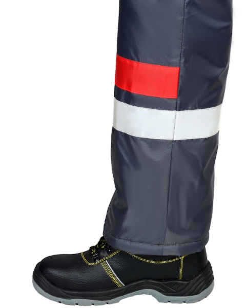 Костюм "СИРИУС-Орбита" зимний: куртка кор.,п/комб. серый с красным и СОП р.  96-100/170-176