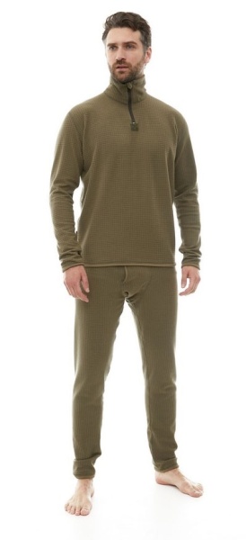 Комплект термобелья Савва Морозов C1MT0202, Флис R-S, ГЛАДЬ (Артикул C1MT0202-430000, Размер 48-50/170-176, Хаки)