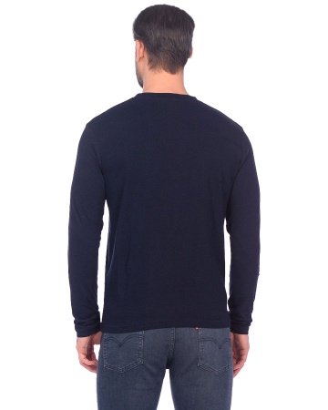 Футболка длинные рукава темно-синяя 160г/м2 р.  M