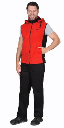 Жилет "Техно" (флис дублированный) красный с черным р.120-124 (ЧЗ)