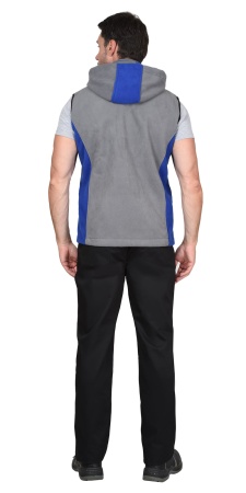 Жилет "Техно" (флис дублированный) серый с васильковым р. 104-108 (ЧЗ)