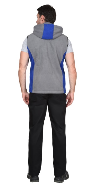 Жилет "Техно" (флис дублированный) серый с васильковым р. 104-108 (ЧЗ)