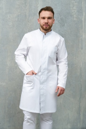 L069А Халат мужской Экстра (176, 104, 92, /белый, /темно-серый)