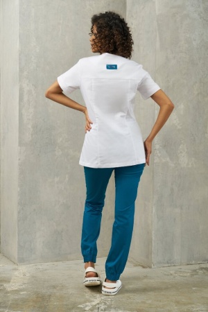 L055 Куртка женская Классик-стрейч Шелкография (164, 84, 92, /01, /Лагуна 540, /NEW)