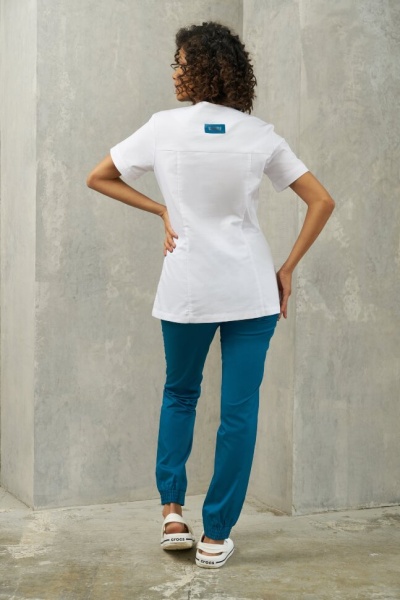 L055 Куртка женская Классик-стрейч Шелкография (164, 84, 92, /01, /Лагуна 540, /NEW)