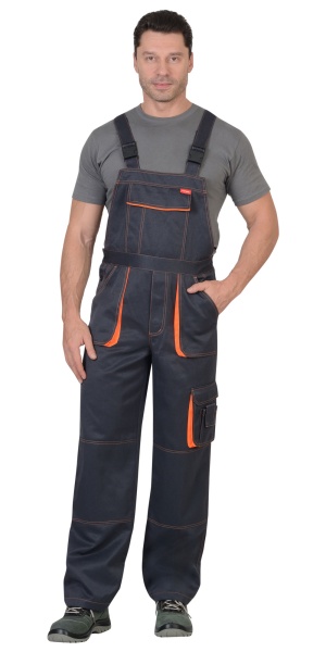 Полукомбинезон "СИРИУС-CROWN" т.серый с оранжевым р.  96-100/170-176