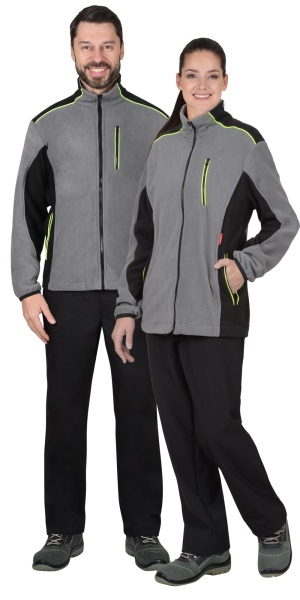 Куртка флисовая "СИРИУС-Техно" серая с черным  р. 104-108/182-188 (ЧЗ)