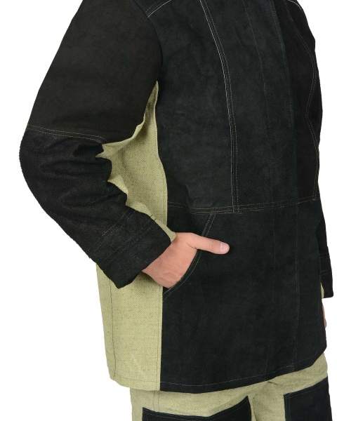 Костюм сварщика: куртка, брюки брезентовый со спилком (2,7 кв.м) тип Б р.  88-92/170-176 (ЧЗ)