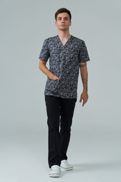 T329 Куртка мужская Принт-стрейч (182, 104, 92, /Авто 1)