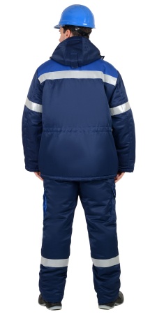 Костюм "СИРИУС-ТИТАН" зимний: куртка дл., п/комб. т.синий с васильковым и СОП-50мм. р. 112-116/170-1