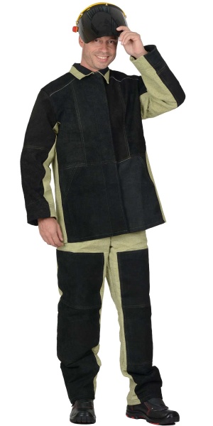 Костюм сварщика: куртка, брюки брезентовый со спилком (2,7 кв.м) тип Б р.  88-92/170-176 (ЧЗ)