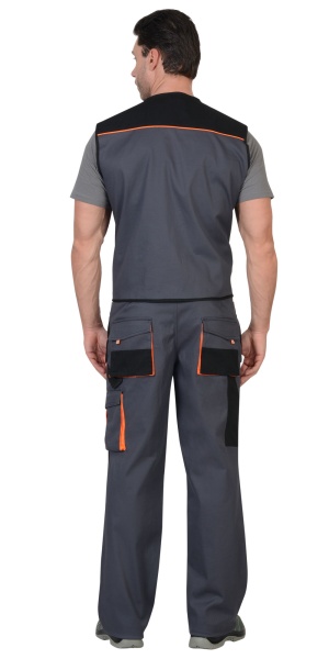 Жилет "СИРИУС-МАНХЕТТЕН" темно-серый с оранжевым и черным р. 104-108/170-176 (ЧЗ)