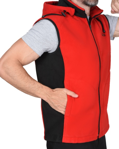 Жилет "Техно" (флис дублированный) красный с черным р.112-116 (ЧЗ)